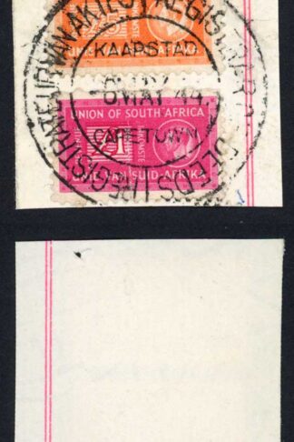 South Africa BF62 One pound red and BF64 Five Pound orange on piece