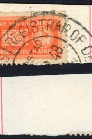 South Africa BF61 15/- orange on piece