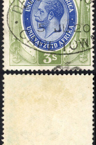 South Africa BF7 3/- Green and Blue