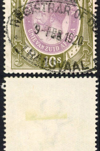South Africa BF9 10/- Olive-green and purple-brown