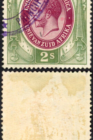 South Africa BF5 2/- Dull Green and Purple-brown