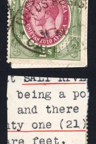South Africa BF5 2/- Dull Green and Purple-brown