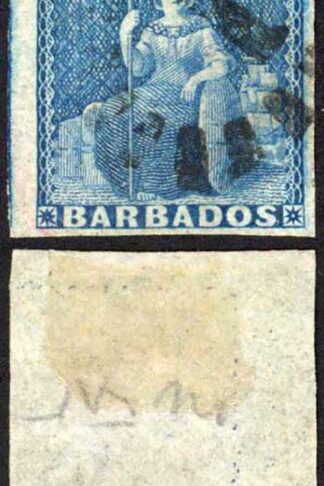 Barbados SG10 (1d) Deep Blue Cat 60 pounds