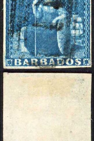 Barbados SG10 (1d) Deep Blue Cat 60 pounds