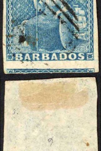 Barbados SG9 (1d) Pale Blue Cat 75 pounds