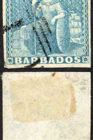Barbados SG9 (1d) Pale Blue Cat 75 pounds