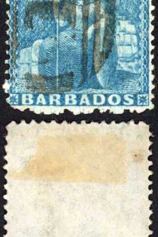 Barbados SG18 (1d) Pale Blue Clean cut perf 14 to 16 Cat 85 pounds