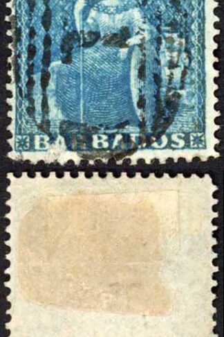 Barbados SG19 (1d) Blue Clean cut perf 14 to 16 Cat 90 pounds