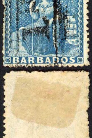 Barbados SG19 (1d) Blue Clean cut perf 14 to 16 Cat 90 pounds