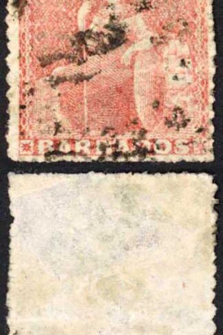 Barbados SG25 (4d) Dull Rose-red Rough Perf 14 to 16 No Wmk Cat 75 pounds