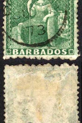 Barbados SG56 (1/2d) Green Wmk Small Star Perf 11-13 x 14.5-15.5 Cat 65 pounds