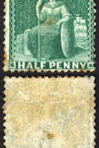 Barbados SG65 1/2d Deep Green Wmk Large Star Perf 14 M/M (toned) Cat 60 pounds