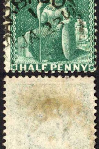 Barbados SG65 1/2d Deep Green Wmk Large Star Perf 14 Cat 18 pounds CDS