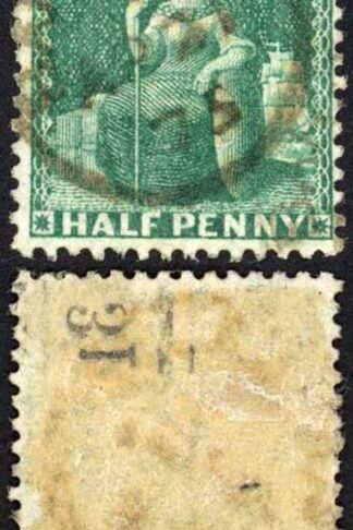 Barbados SG65 1/2d Deep Green Wmk Large Star Perf 14 Cat 18 pounds CDS