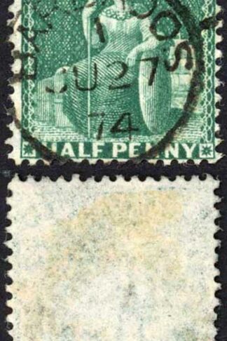 Barbados SG65 1/2d Deep Green Wmk Large Star Perf 14 Cat 18 pounds CDS