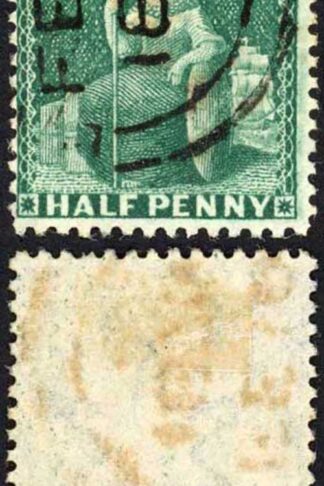 Barbados SG65 1/2d Deep Green Wmk Large Star Perf 14 Cat 18 pounds CDS