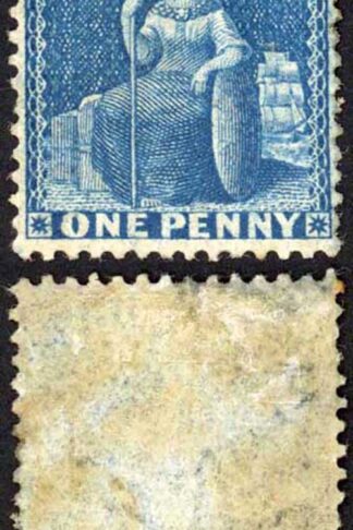 Barbados SG66 1d Deep Blue Wmk Large Star Perf 14 Mint Part Gum Cat 140 pounds