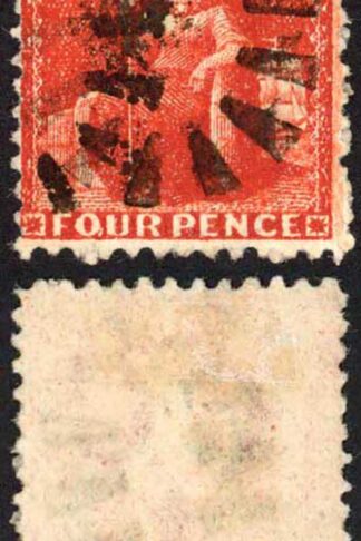 Barbados SG68 4d Deep Red Wmk CC Perf 12.5 Cat 30 pounds