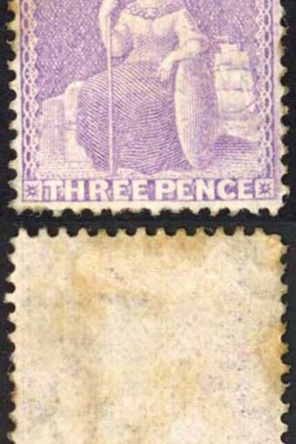 Barbados SG75 3d Mauve-lilac Wmk CC Perf 14 M/M toned Cat 170 pounds
