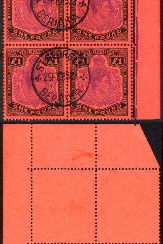 Bermuda SG121d One Pound Violet and Black/scarlet Perf 13 CDS Cat 280+ Pounds