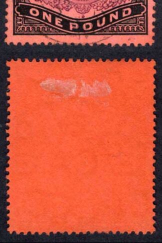 Bermuda SG121be 1 Pound Pale Purple and Black Broken Lower Right Scroll Cat 1500