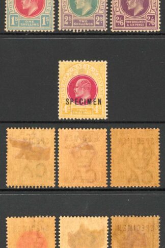 Natal SG127s/39s 1902 Set of 13 Opt SPECIMEN M/M (toned gum) Cat 300 pounds