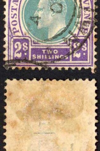 Natal SG137 2/- Wmk CA used (toned) Cat 12 pounds