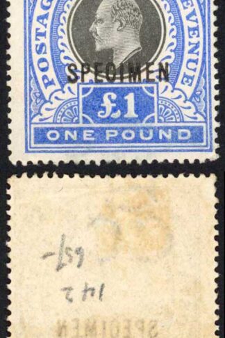 Natal SG142s One Pound Postage Revenue opt SPECIMEN M/M
