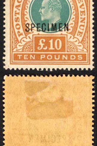 Natal SG145s TEN Pound Postage Revenue opt SPECIMEN (toned) Cat 475 pounds