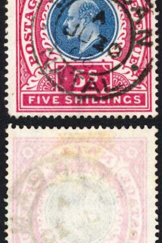 Natal SG140 5/- Postage Revenue Cat 15 pounds 20 July 1906 Durban Pmk