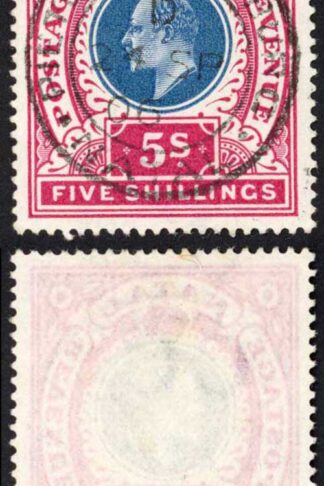 Natal SG140 5/- Postage Revenue Cat 15 pounds 24 Sept 1906 Pietermaritzburg Pmk