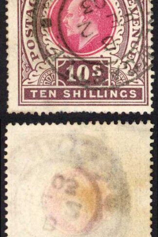 Natal SG141 10/- Postage Revenue Cat 60 pounds 2 Feb 1903 Newcastle Pmk