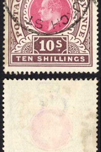 Natal SG141 10/- Postage Revenue Cat 60 pounds 3 Oct 1907 Church Street Pmk