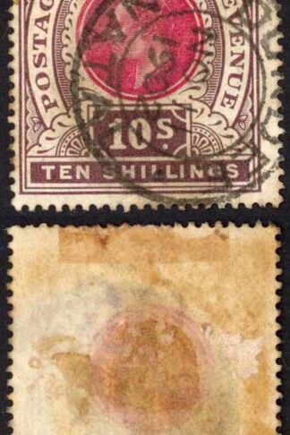 Natal SG141 10/- Postage Revenue Cat 60 pounds 11 Nov 1902 Dundee Pmk