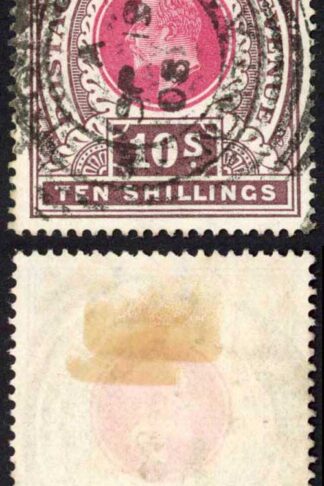 Natal SG141 10/- Postage Revenue Cat 60 pounds 19 Sept 1908 Point Pmk