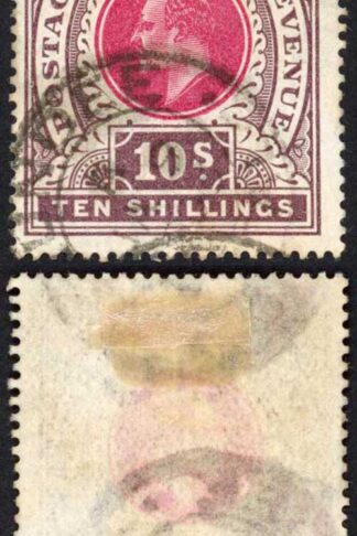 Natal SG141 10/- Postage Revenue Cat 60 pounds 9 May Dundee Pmk