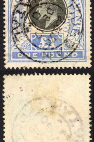 Natal SG142 One Pound Postage Revenue Manuscript cancel