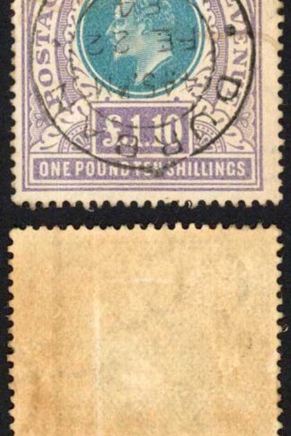 Natal SG143 One Pound 10/- Manuscript Cancel Removed (creased)