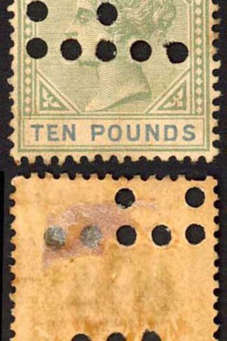 Natal BF97 TEN Pounds Green and Blue PAIR Perfin RD (Registrar of Deeds)