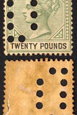 Natal BF98 TWENTY Pounds Green and Black PAIR Perfin (R)D (Registrar of Deeds)
