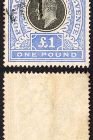 Natal SG142 One Pound Black and Bright Blue Fiscal Cancel