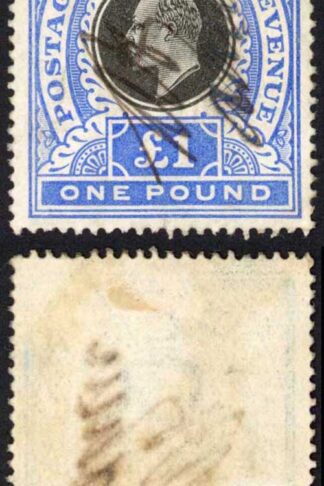 Natal SG142 One Pound Black and Bright Blue Fiscal Cancel