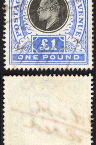 Natal SG142 One Pound Black and Bright Blue Fiscal Cancel