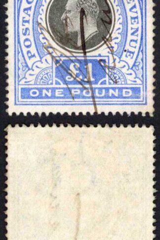 Natal SG142 One Pound Black and Bright Blue Fiscal Cancel