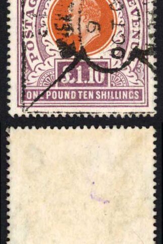 Natal SG143 One Pound 10/- Brown-Orange and Purple Cat 9500 BUT A FISCAL Cancel