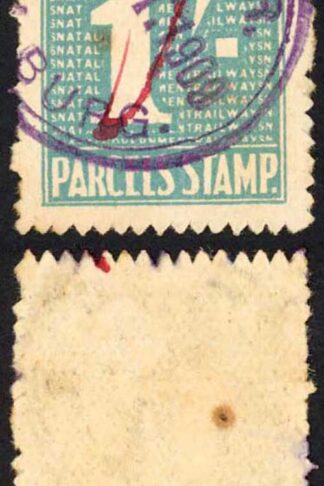 Natal Government Railways 1/- Parcel Stamp (tone spot)