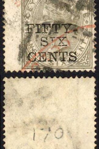 Ceylon SG170 56c cent on 96c drab Cat 28 pounds