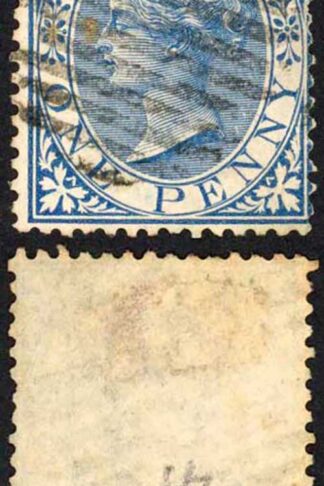 Ceylon SG61 1d Blue Wmk CC Cat 13 pounds