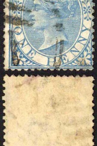 Ceylon SG61 1d Blue Wmk CC Cat 13 pounds