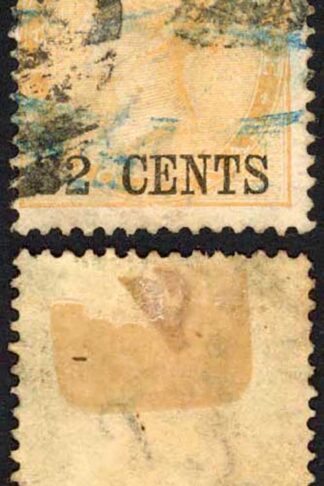 Straits Settlements SG9 32c on 2a Yellow Cat 130 pounds